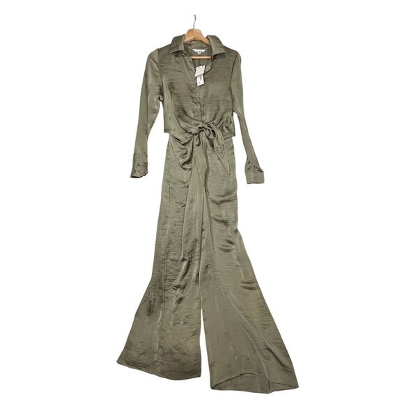 NWT Steve Madden Tie Front Wide Leg‎ Jumpsuit S - Picture 2 of 7